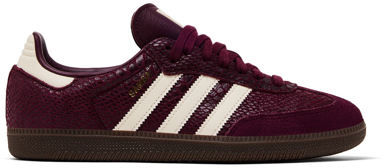adidas Samba OG Snakeskin Maroon Cream White (Women's)-1