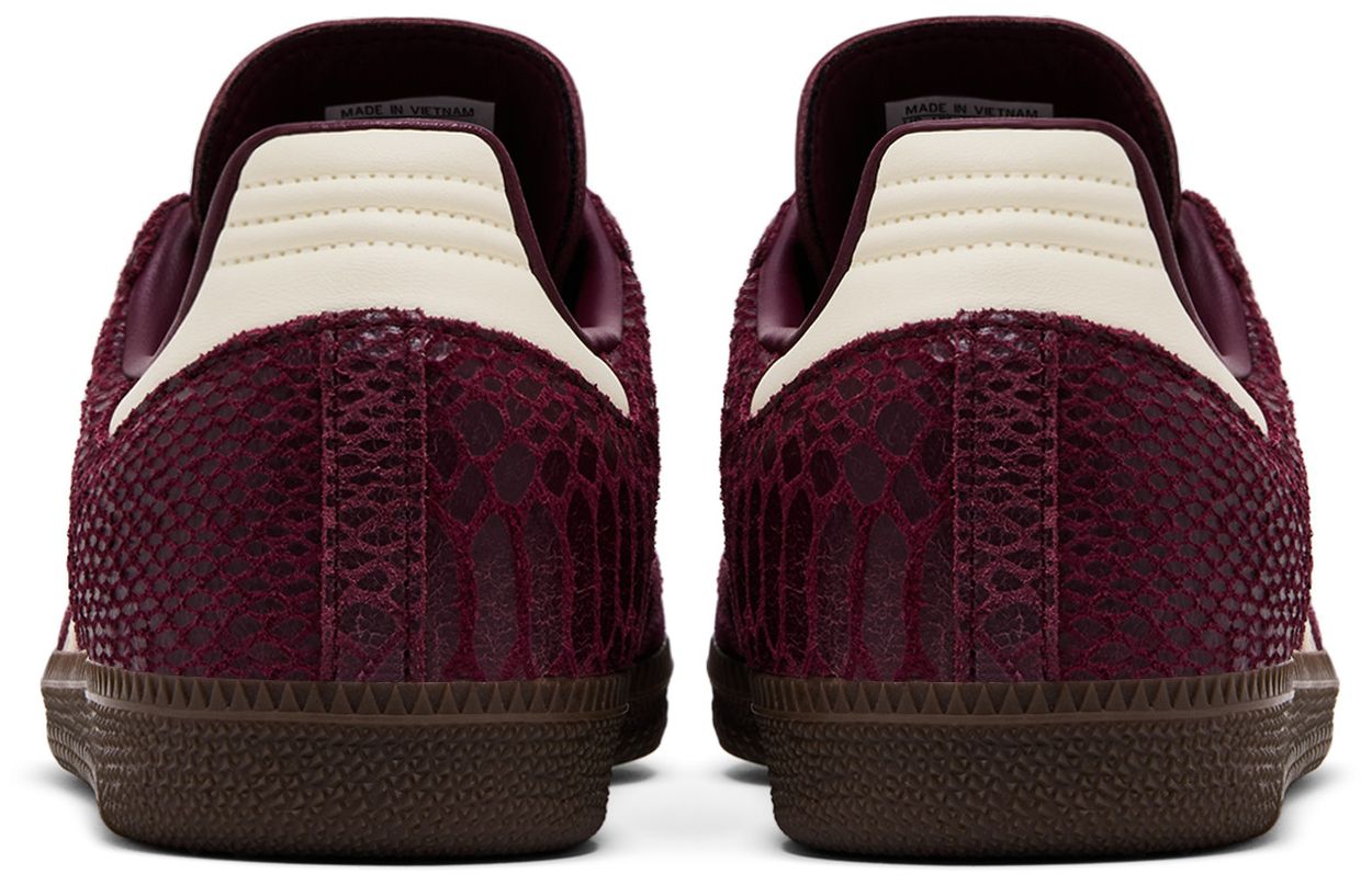 adidas Samba OG Snakeskin Maroon Cream White (Women's)-Back