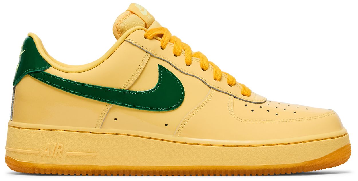 Nike Air Force 1 Low Patent Leather Topaz Gold Pine Green-1