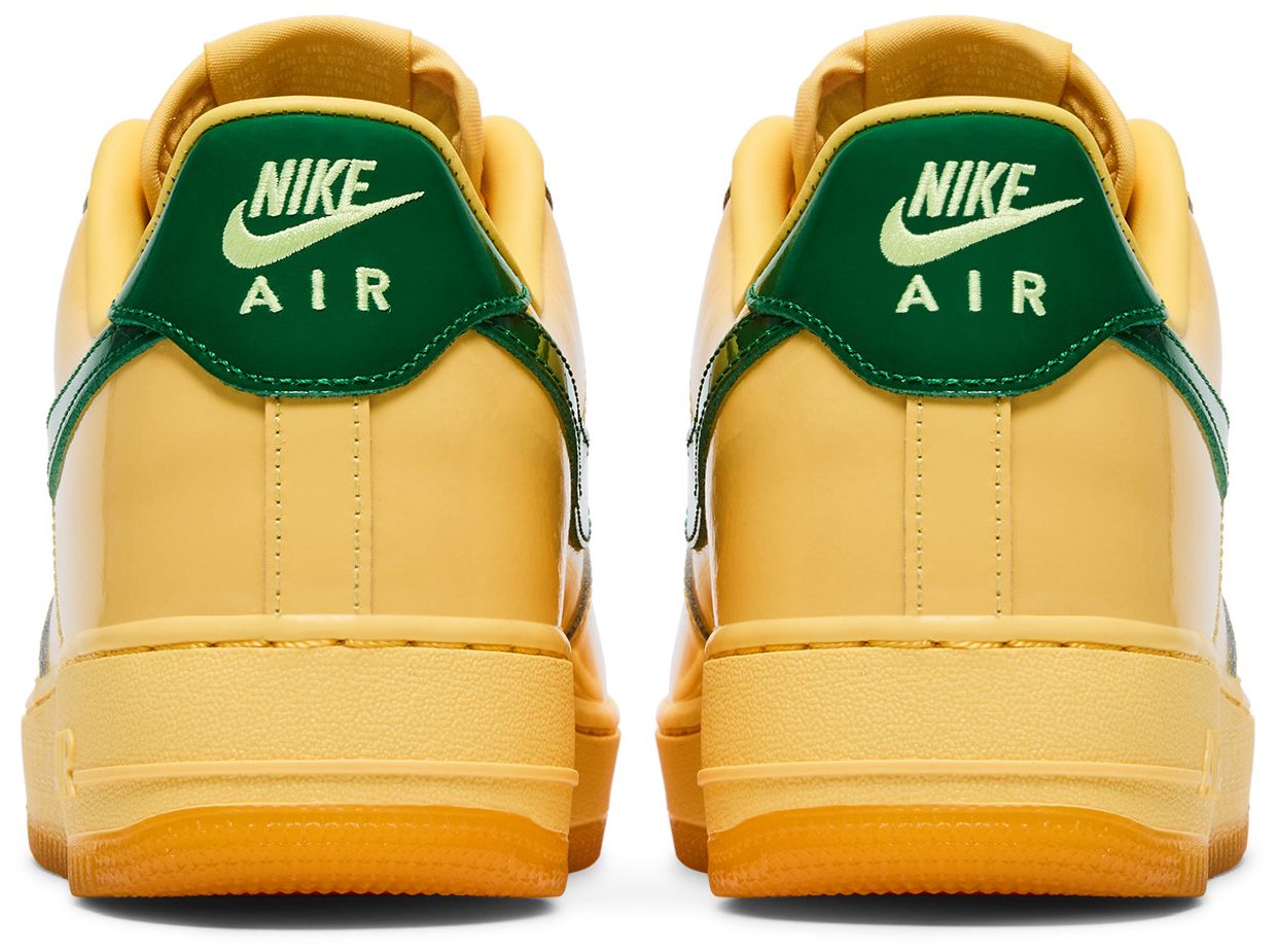 Nike Air Force 1 Low Patent Leather Topaz Gold Pine Green-Back