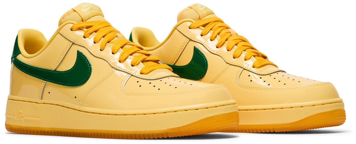 Nike Air Force 1 Low Patent Leather Topaz Gold Pine Green-Pair