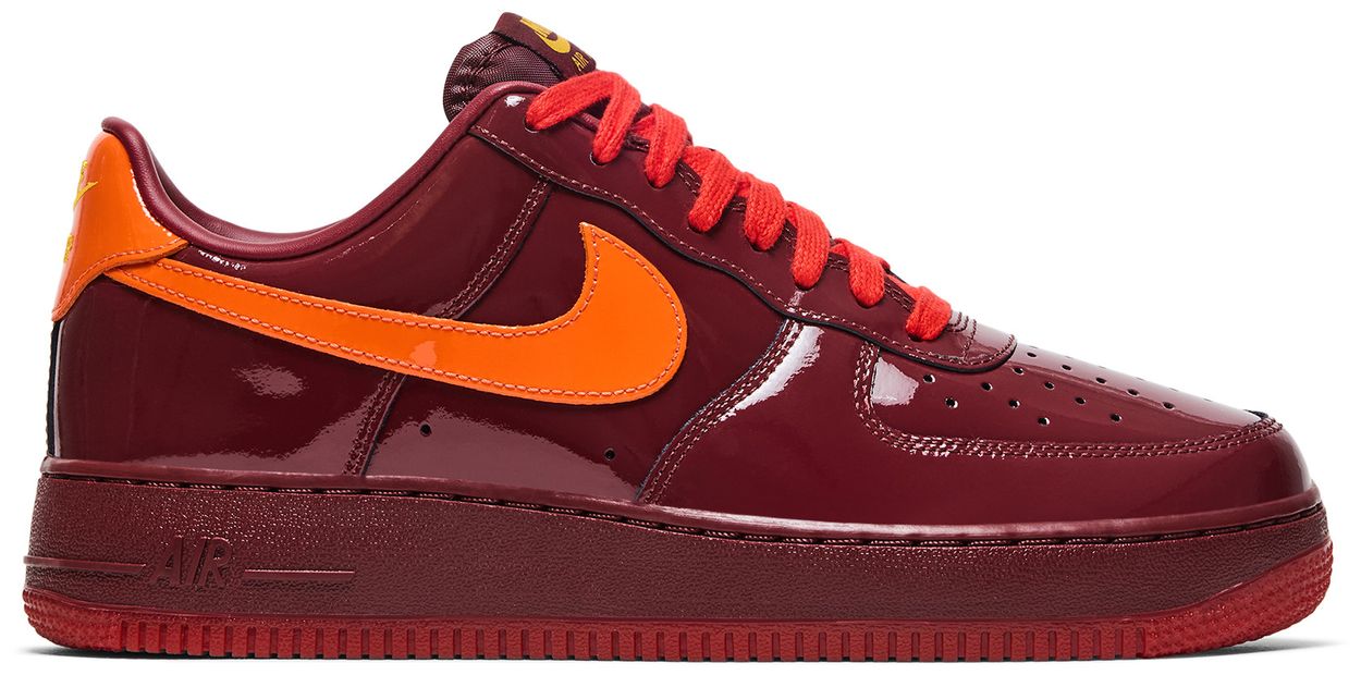 Nike Air Force 1 Low Patent Leather Dark Team Red Safety Orange-1