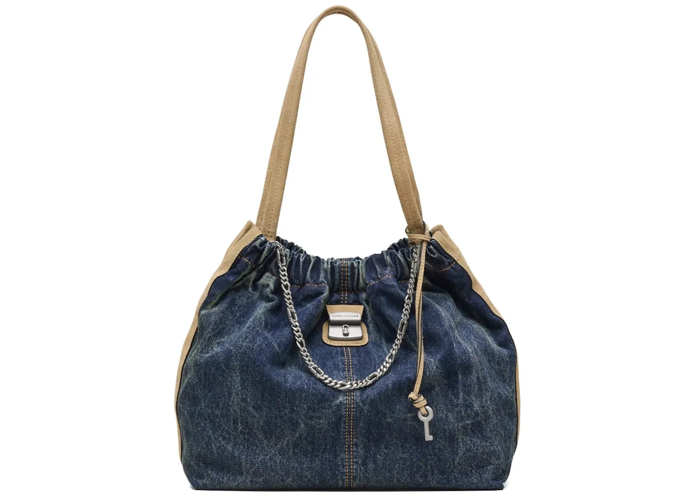 Marc Jacobs Denim Suede Cristina Tote Bag Dark Wash -1