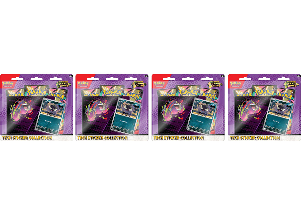 2026 Pokémon Mega Evolution Ascended Heroes Gastly Tech Sticker Collection 4x Lot -1
