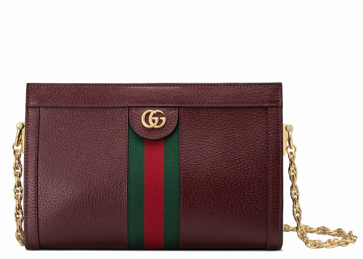 Gucci Ophidia Shoulder Bag Leather Small Burgundy -1