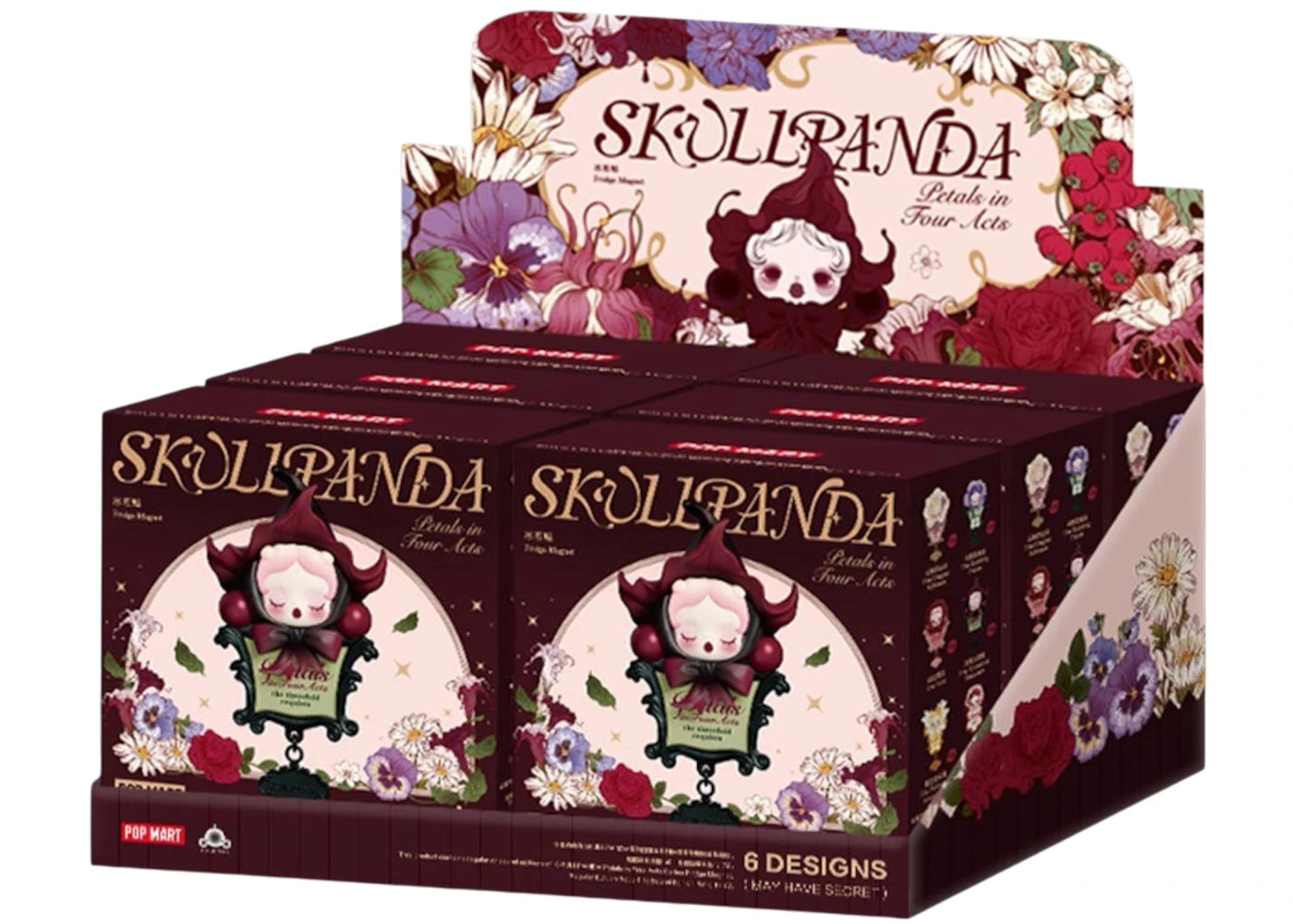 Pop Mart SKULLPANDA Petals in Four Acts Series Fridge Magnet Sealed Case (6 Blind Box) -1