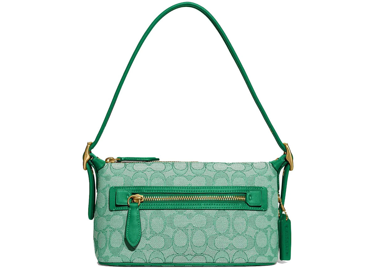 Coach Demi Bag In Signature Jacquard Brass/Green -1