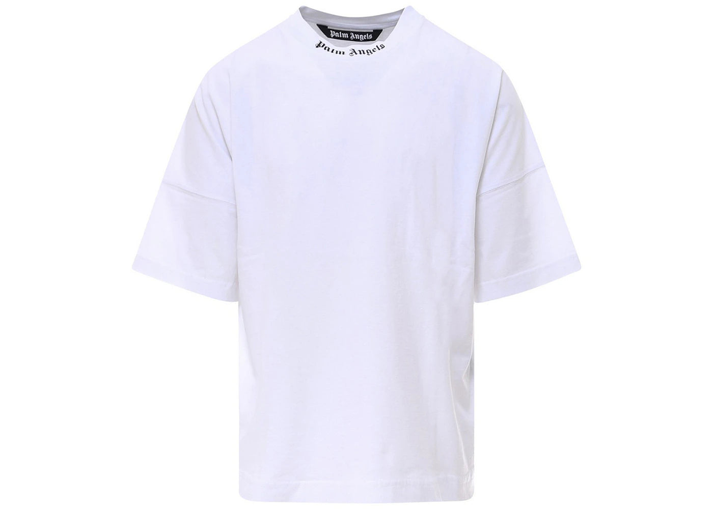 Palm Angels Mock Neck Logo Oversized T-Shirt White/Black SS22 -1