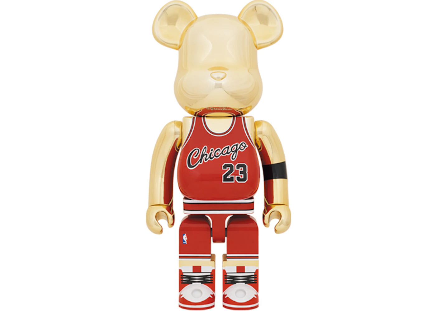 Bearbrick Michael Jordan 1985 Rookie Jersey 1000% Gold Chrome -1