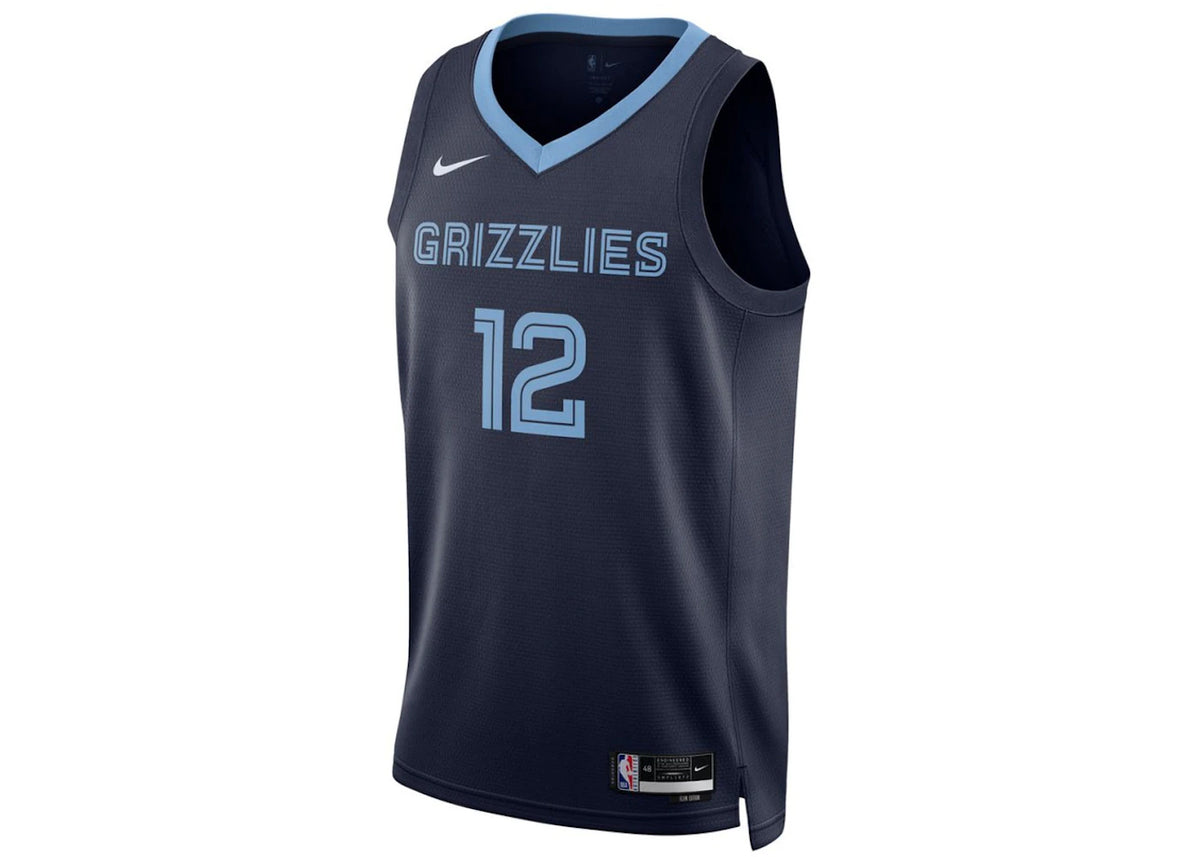 Nike NBA Memphis Grizzlies Ja Morant Icon Edition Dri-FIT Swingman Jersey Dark Blue/Light Blue -1