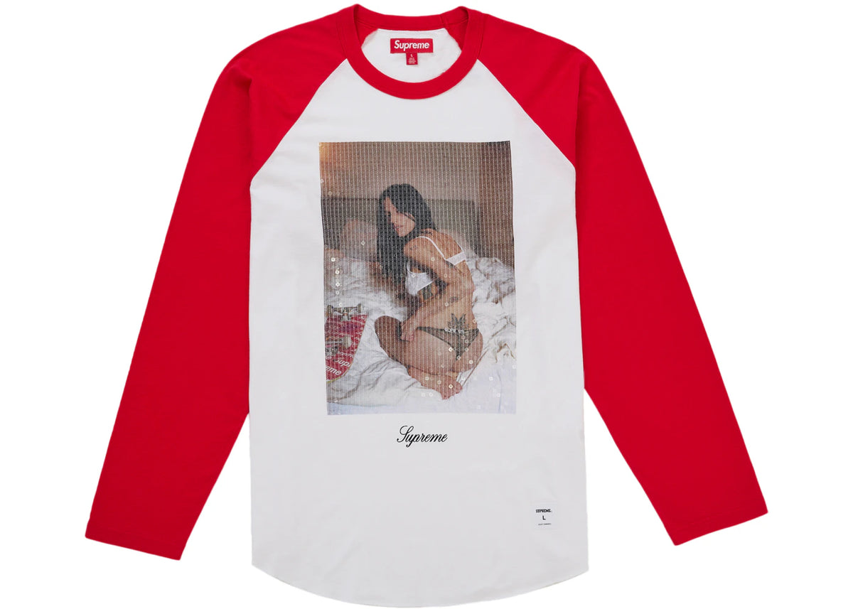 Supreme Larry Clark Sequin Raglan L/S Top Red -1