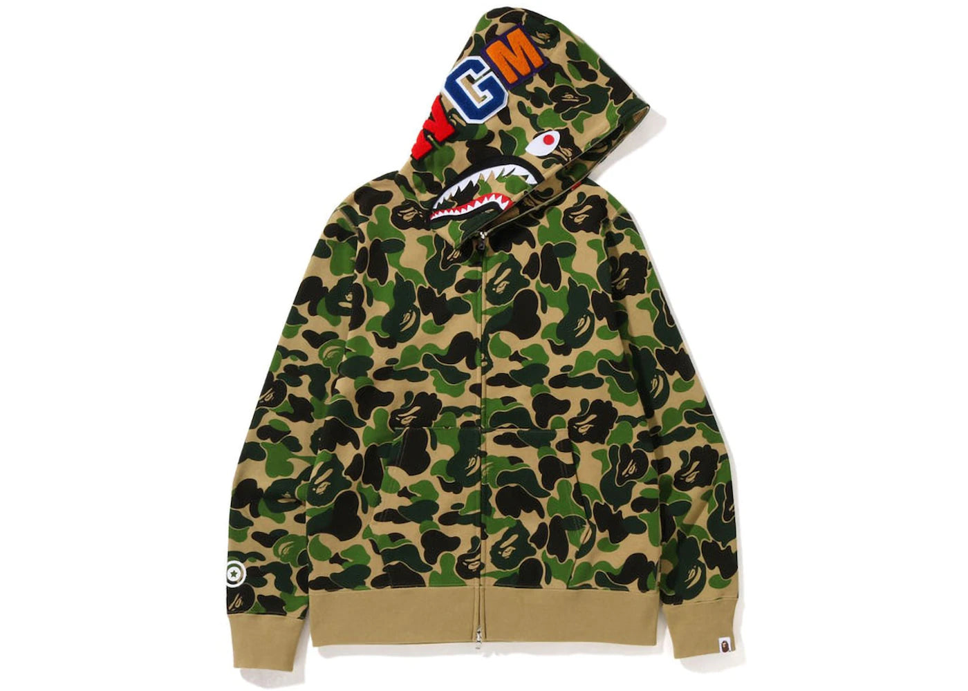 BAPE Big ABC Camo Shark Full Zip Hoodie Green -1