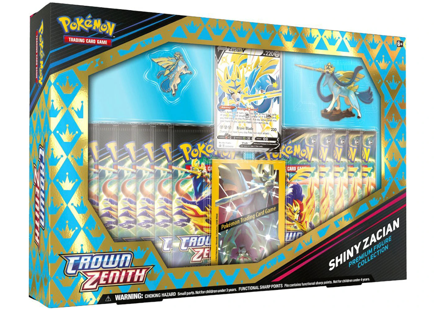 Pokémon TCG Sword & Shield Crown Zenith Shiny Zacian Premium Figure Collection Box -1
