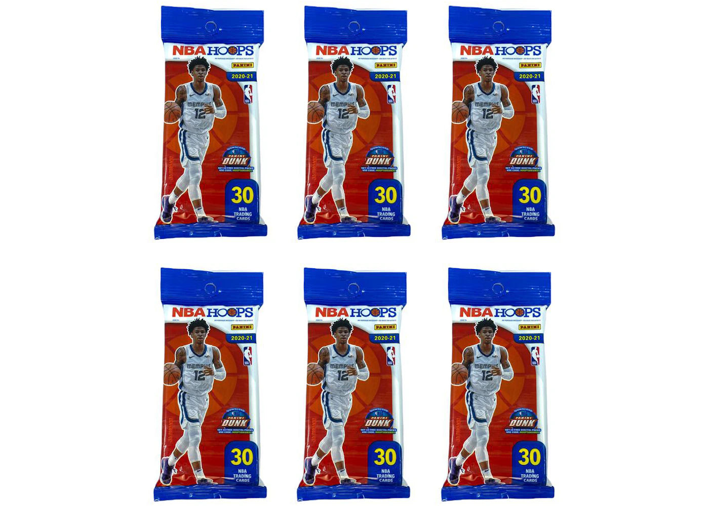 2020-21 Panini Hoops Basketball Fat Pack 6x Lot -1