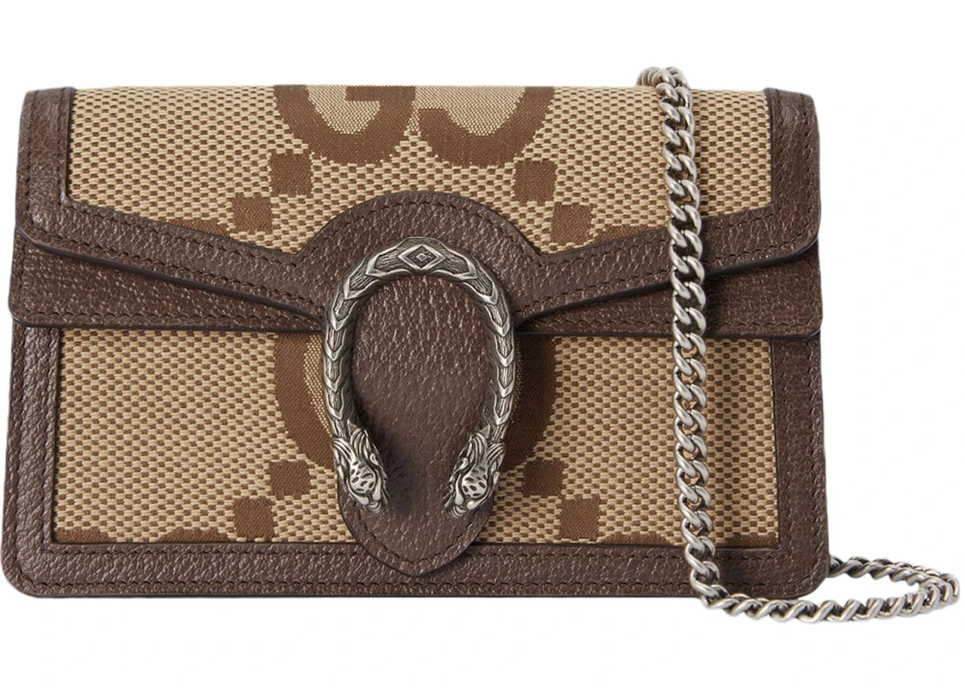 Gucci Dionysus Shoulder Bag Super Mini Jumbo GG Camel/Ebony -1