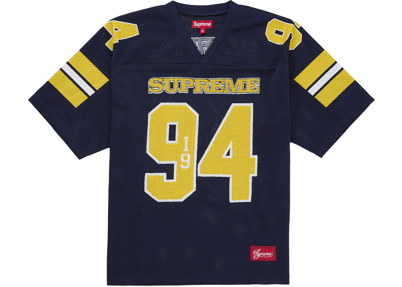 Supreme Sequin Football Jersey Navy -1