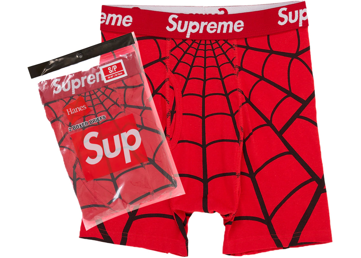 Supreme Hanes Spider-Man Boxer Briefs (2 Pack) Red