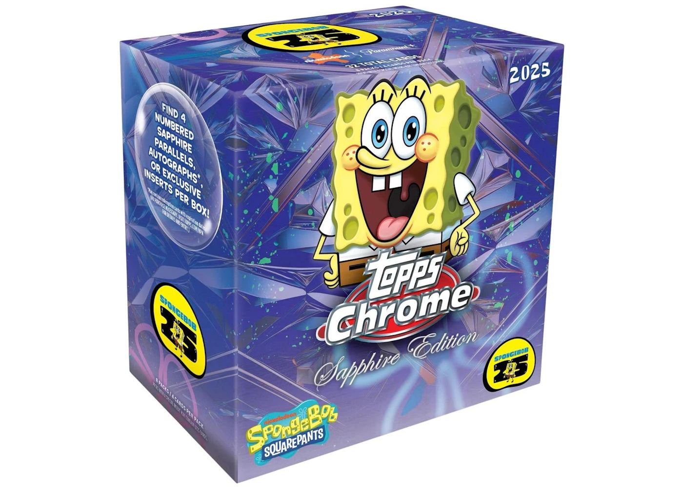 2025 Topps Chrome Spongebob Sapphire Edition Hobby Box -1