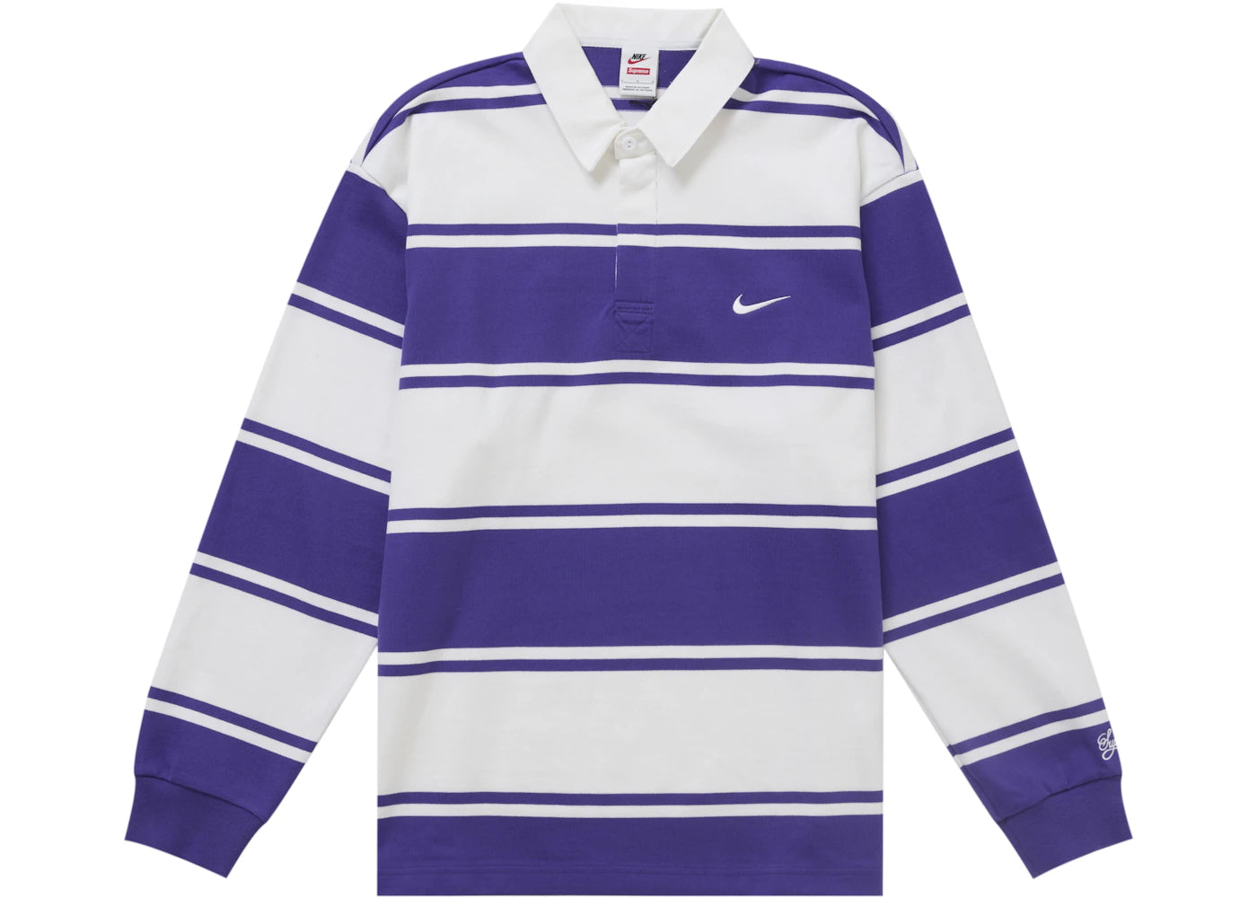 Supreme Nike Stripe Rugby Purple -1