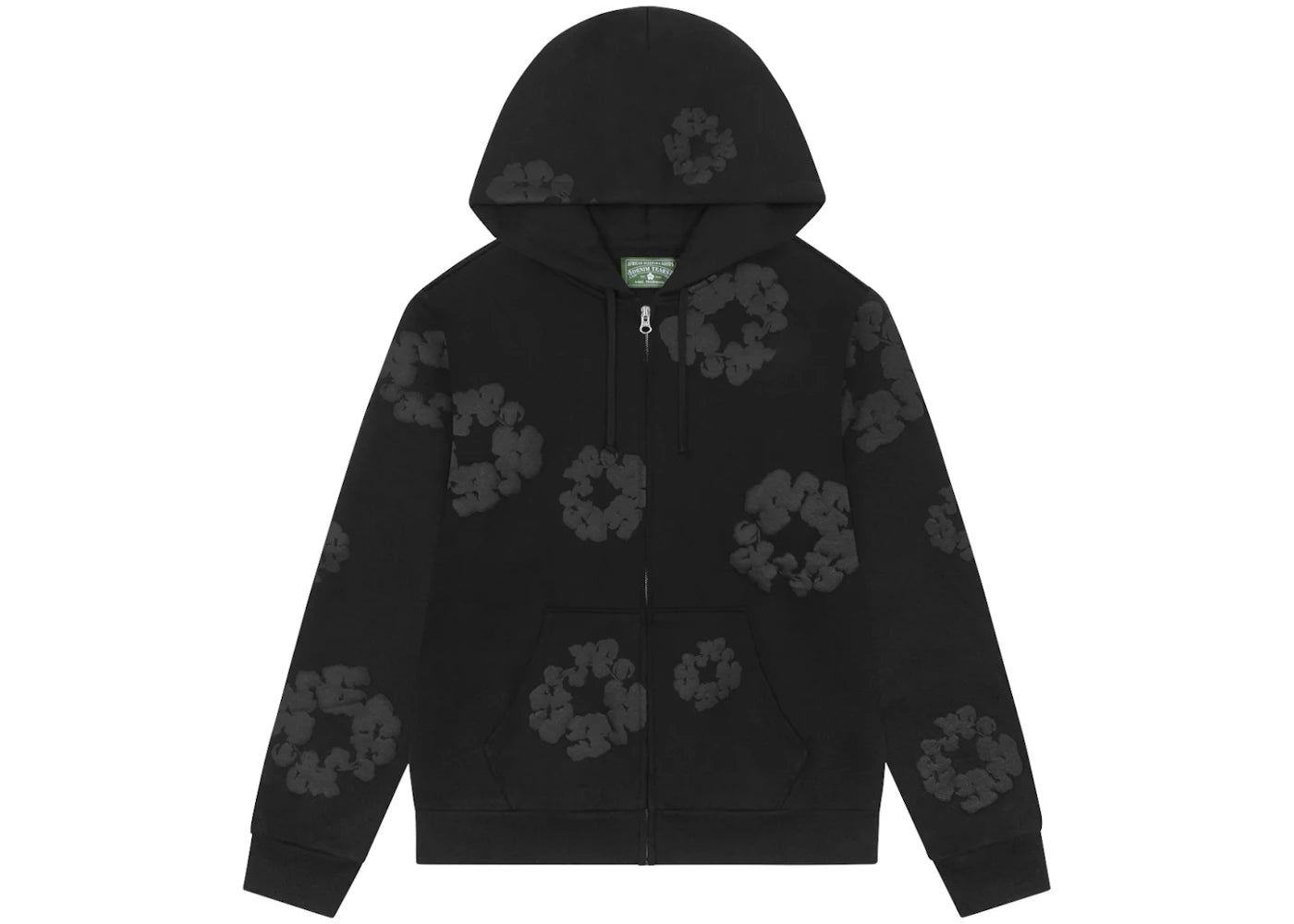 Denim Tears Mono Cotton Wreath Zip Hoodie Black -1