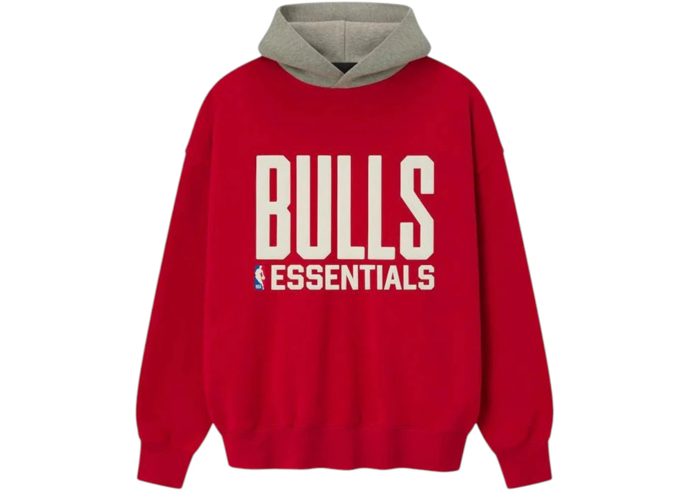 Fear of God Essentials Bulls Sport Hoodie Red/Concrete Heather -1