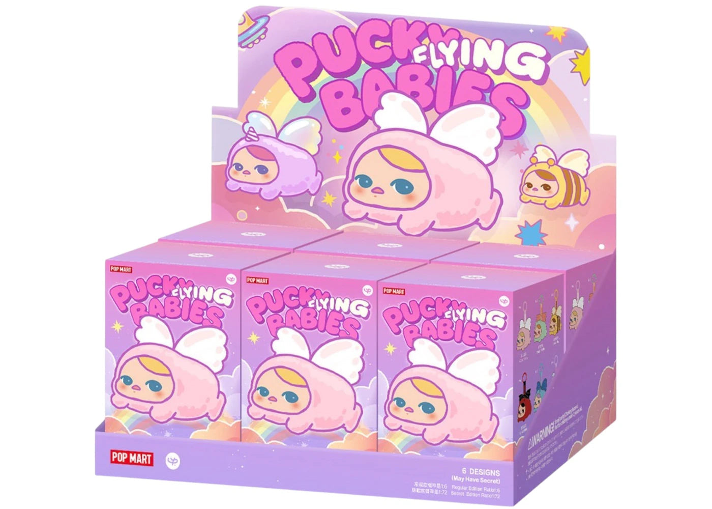 Pop Mart PUCKY FLYING BABIES SERIES Plush Pendant Sealed Case (6 Blind Box) -1