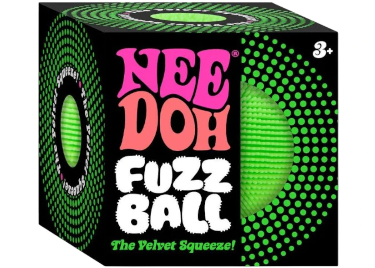 NeeDoh Fuzzball The Velvet Squeeze Squishy Fidget Toy Green -1