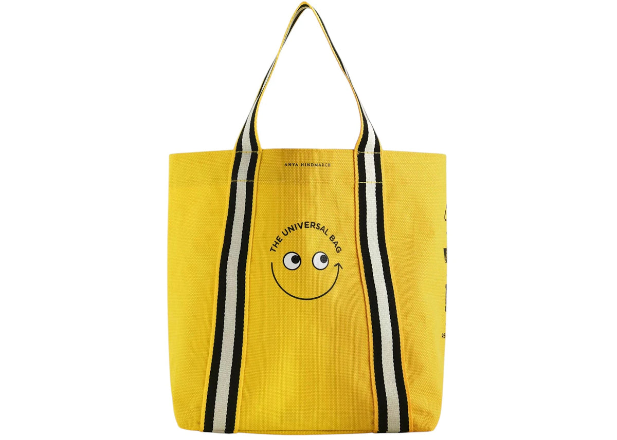 Anya Hindmarch x Selfridges Selection Logo Print Mini Canvas Tote Bag Yellow -1