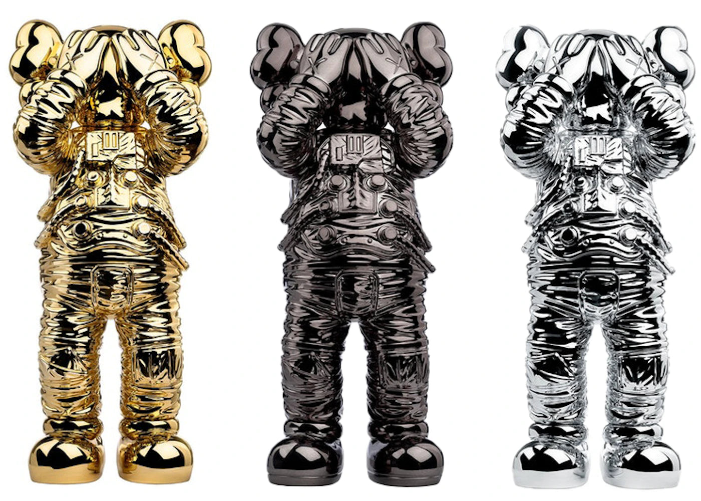 KAWS Holiday Space Figure Gold/Black/Silver Set -1