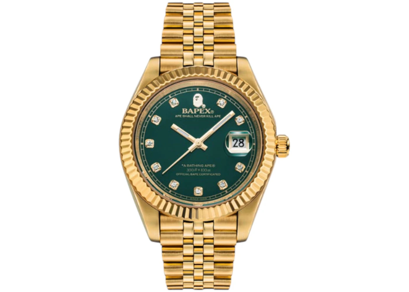 BAPE Type 6 BAPEX Watch Gold/Green -1