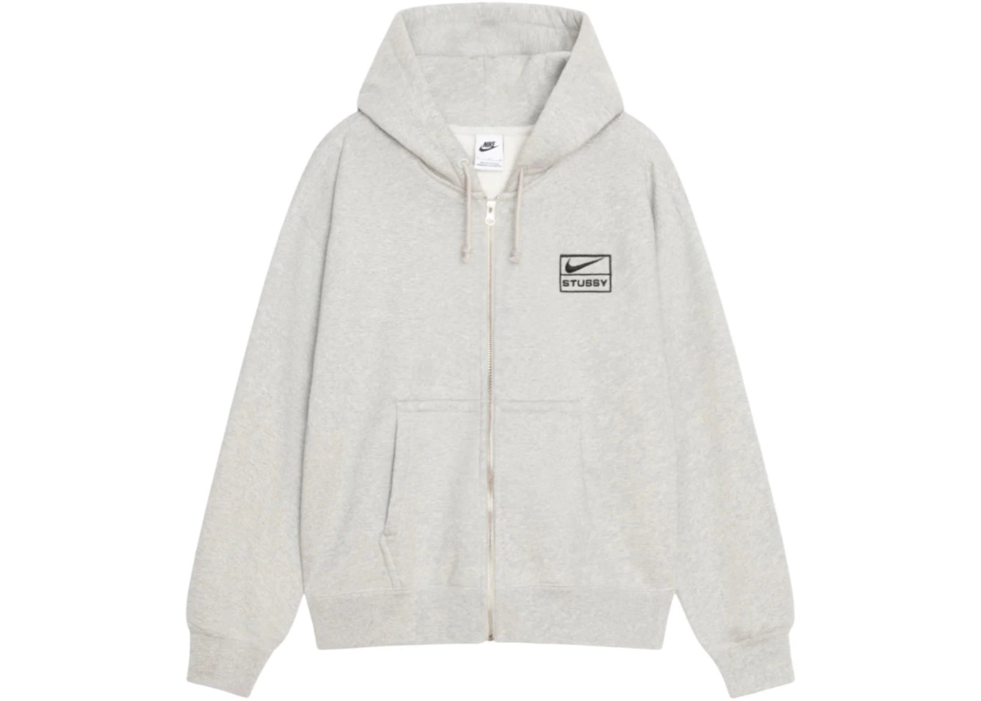 Stussy x Nike Fleece Zip Hoodie (FW25) Grey Heather (FW25) -1
