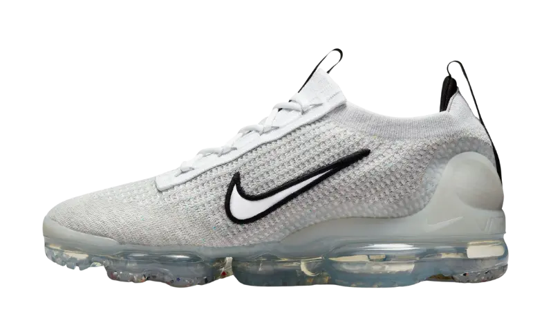 Nike Air VaporMax 2021 FK White Black Metallic Silver - MTHOR SHOP