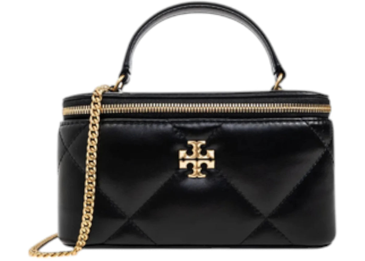Tory Burch Kira Diamond Quilt Vanity Case Black -1