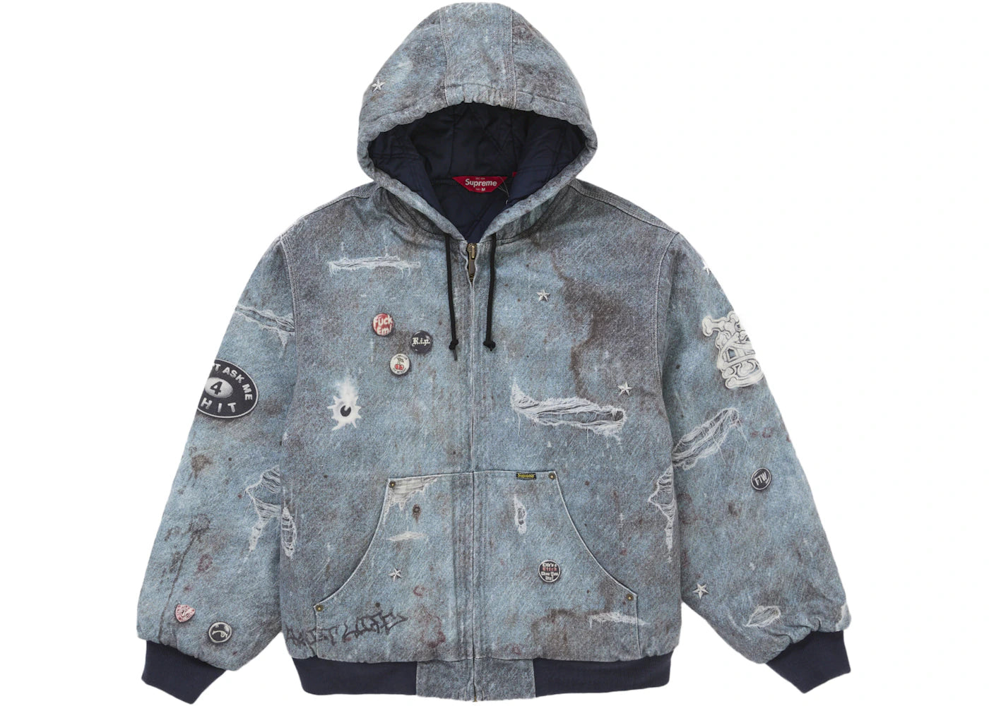 HJR Trompe L'oeil Hooded Work Jacket Blue -1