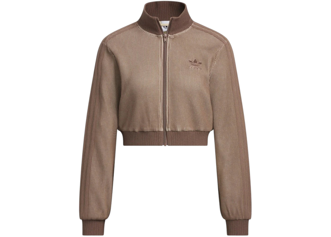 adidas Originals Crop Track Top (Asian Sizing) Sand Strata/Earth Strata -1
