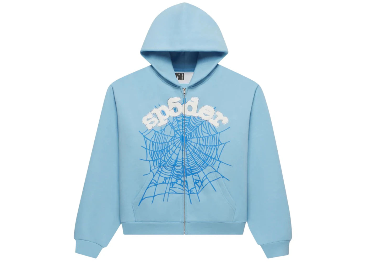 Sp5der OG Web Zip Up Hoodie (SS26) Sky Blue -1