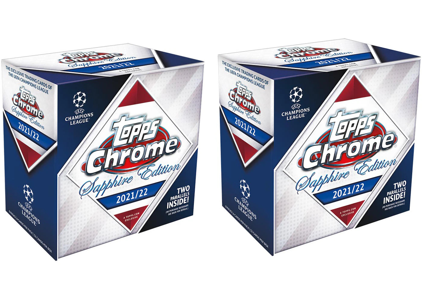 2021-22 Topps Chrome UEFA Champions League Sapphire Edition Soccer Box 2x Lot -1