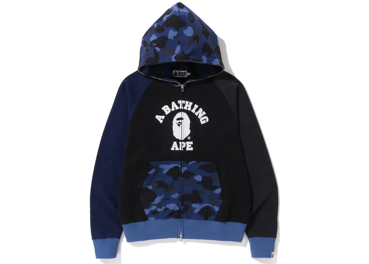 BAPE Color Camo Relaxed Fit Full Zip Hoodie Navy -1