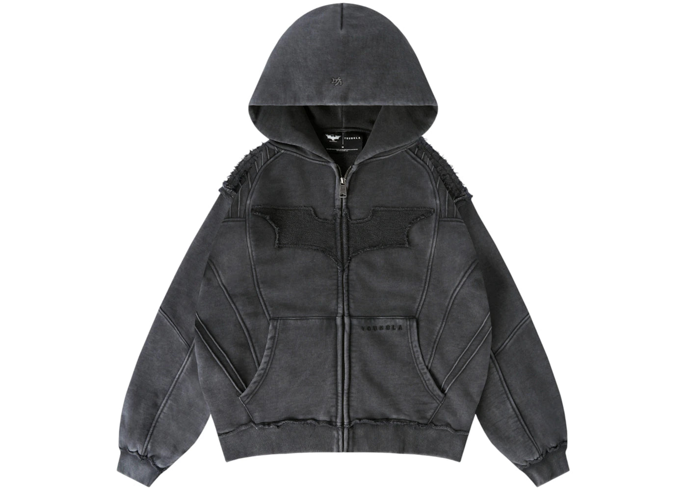 YoungLA x Batman Armored Zip-Up Grey Wash -1