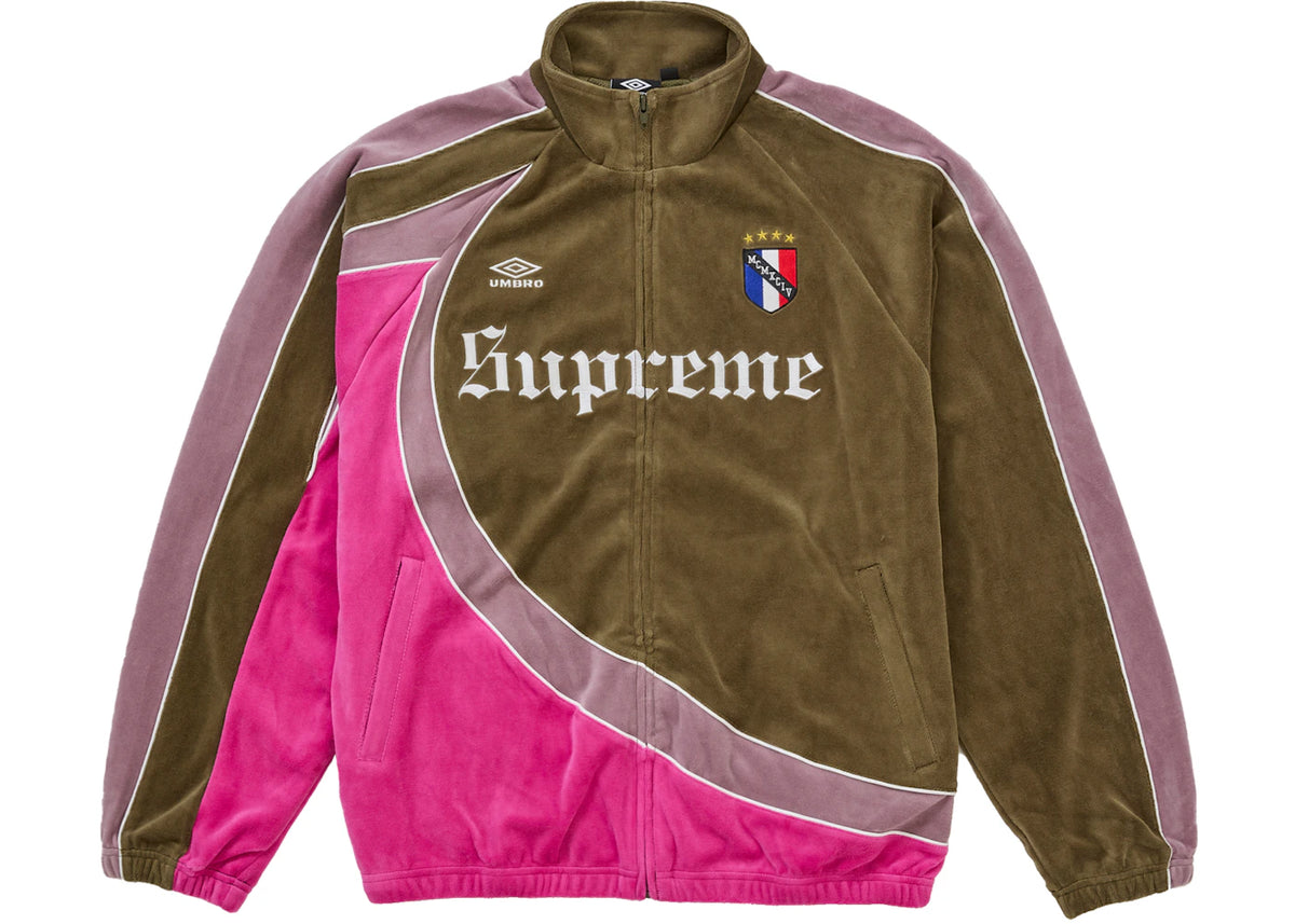 Supreme Umbro Velour Track Jacket Olive -1