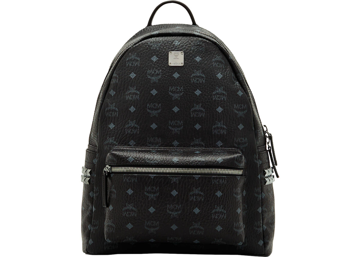 MCM Stark Backpack Visetos Side Studs Medium Black -1