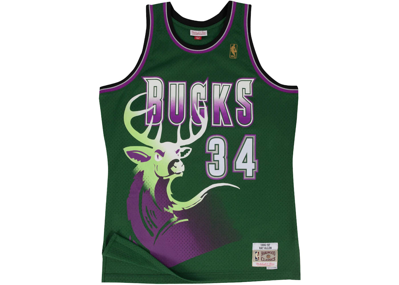 Mitchell & Ness Milwaukee Bucks Alternate 1996-97 Ray Allen Swingman Jersey Dark Green -1
