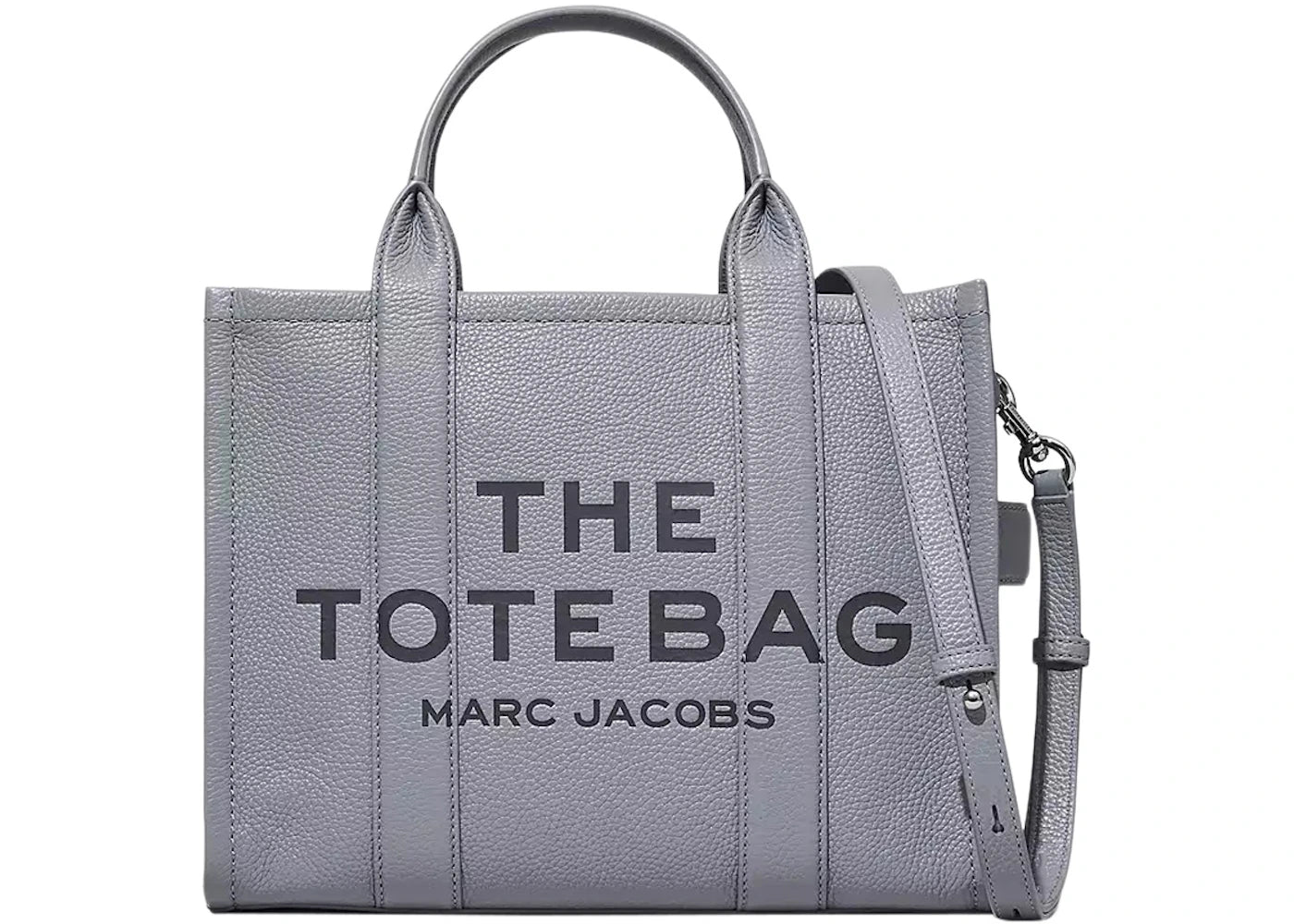 Marc Jacobs The Leather Medium Tote Bag Wolf Grey -1