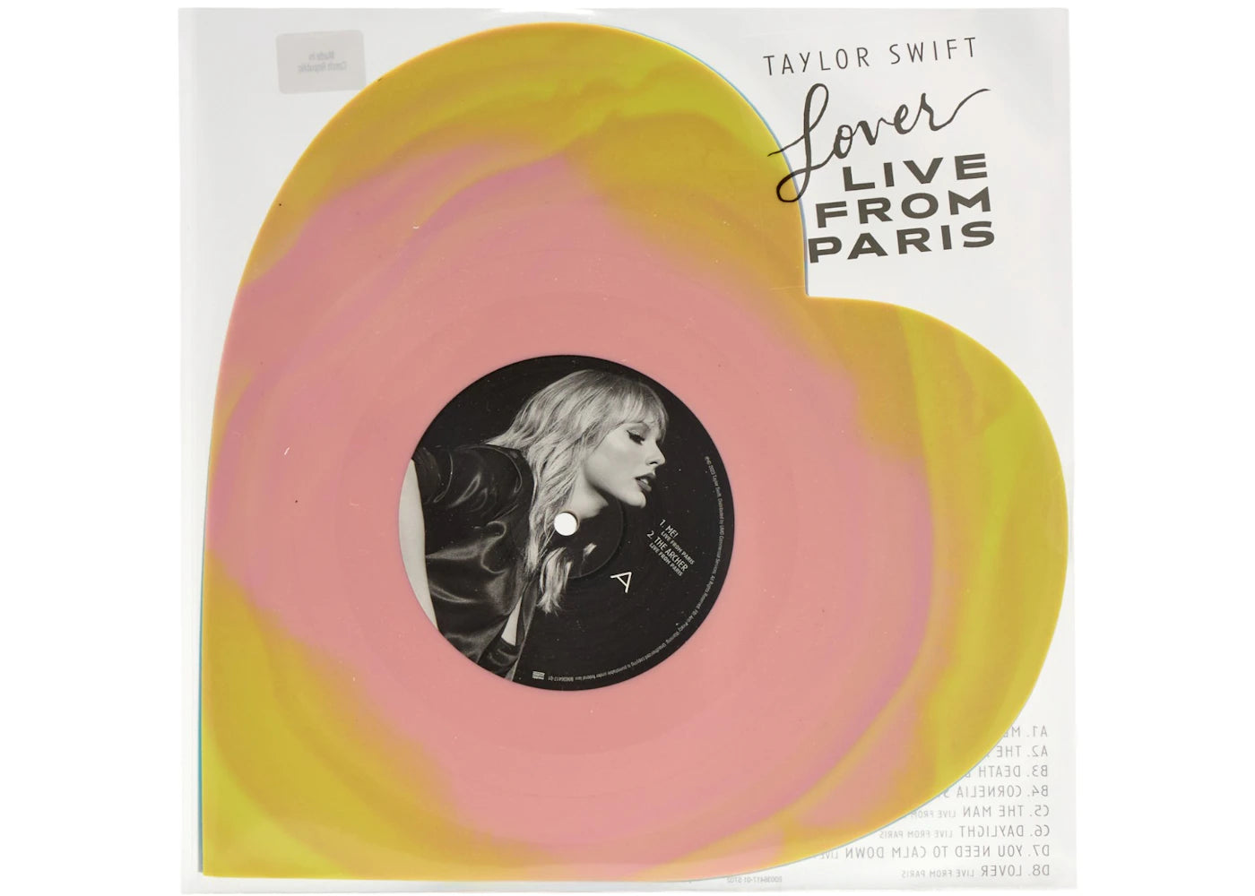 Taylor Swift Lover (Live From Paris) Heart Shaped 2XLP Vinyl (2025) Pink & Blue-1