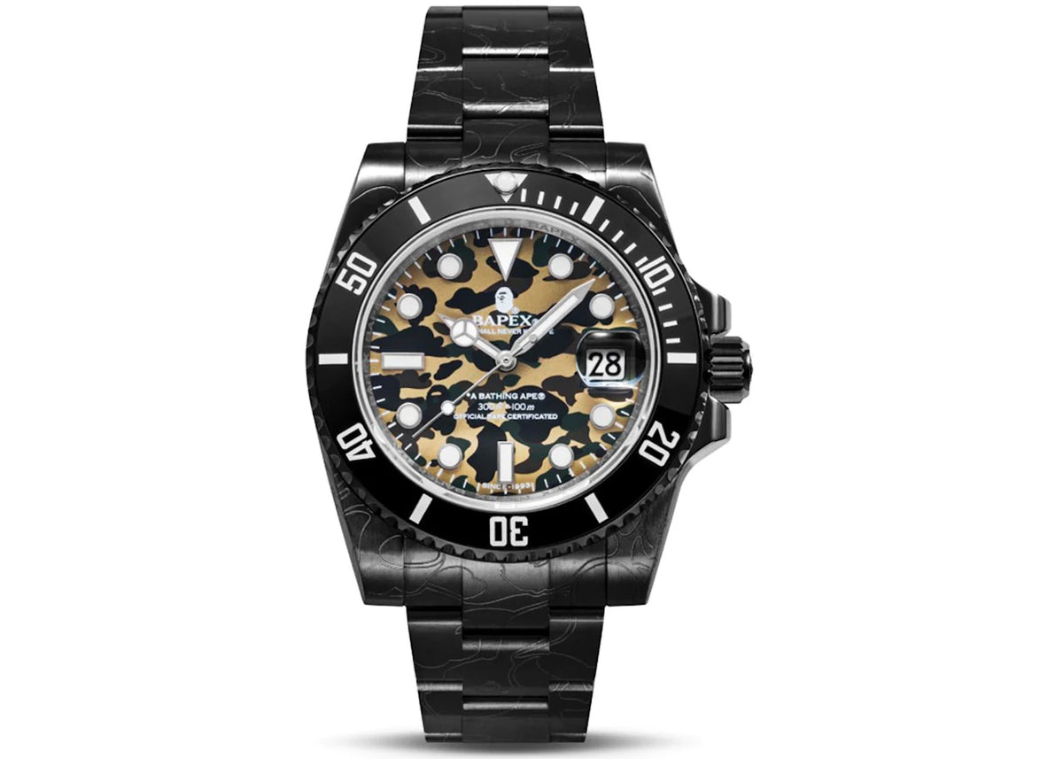 BAPE 1st Camo Type 1 BAPEX Watch Black/Yellow -1