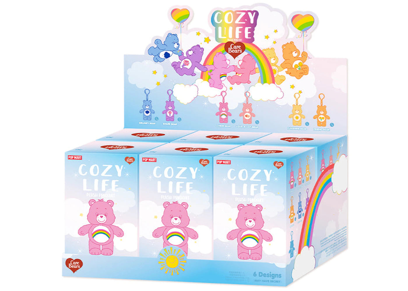 Pop Mart Care Bears Cozy Life Series Plush Pendant Sealed Case (6 Blind Boxes)-1
