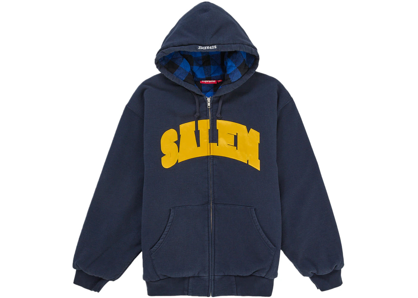 Supreme SALEM Zip Up Hooded Sweatshirt Navy -1