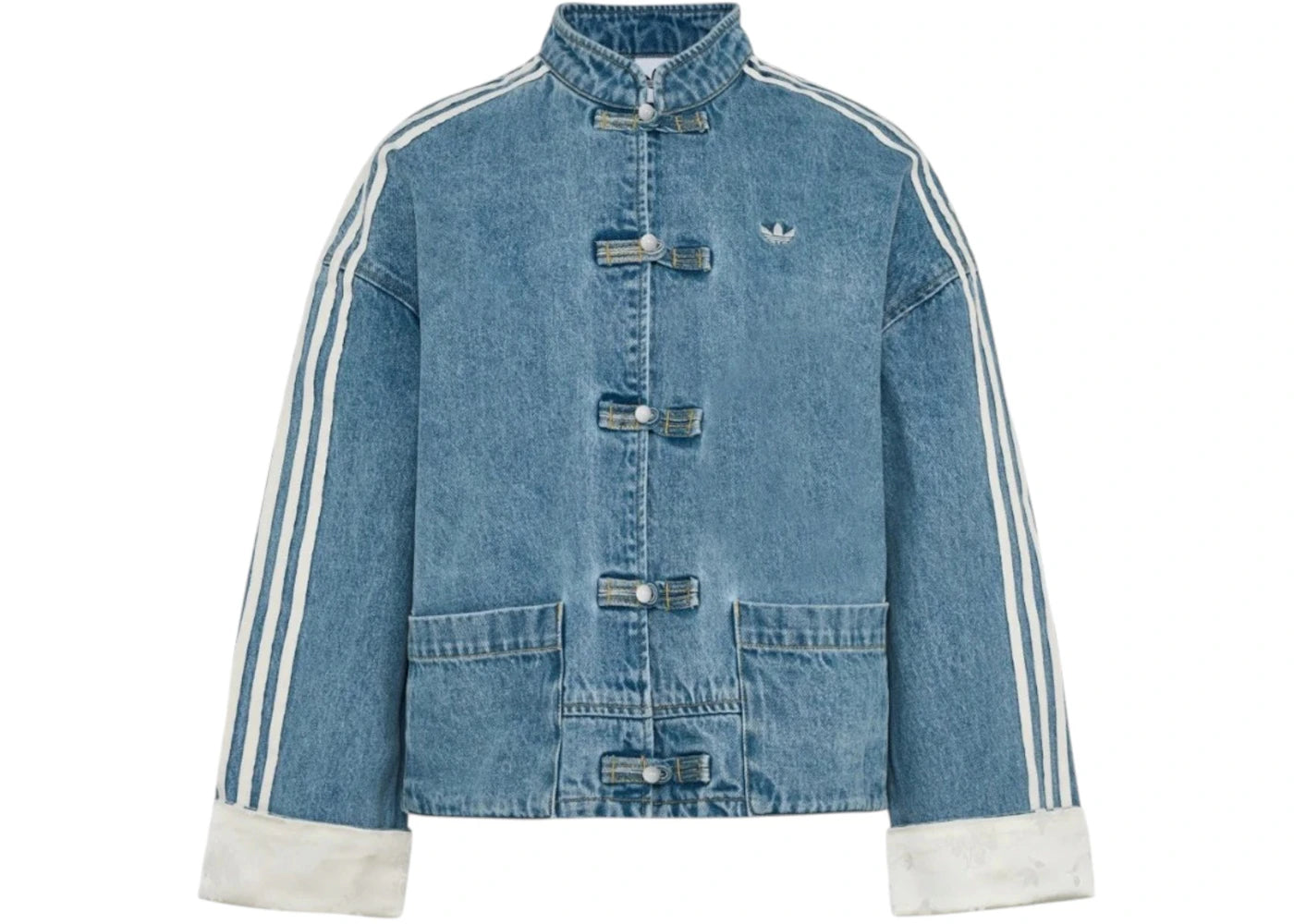 adidas Women New Chinese Jacket (Asia Sizing) Denim -1
