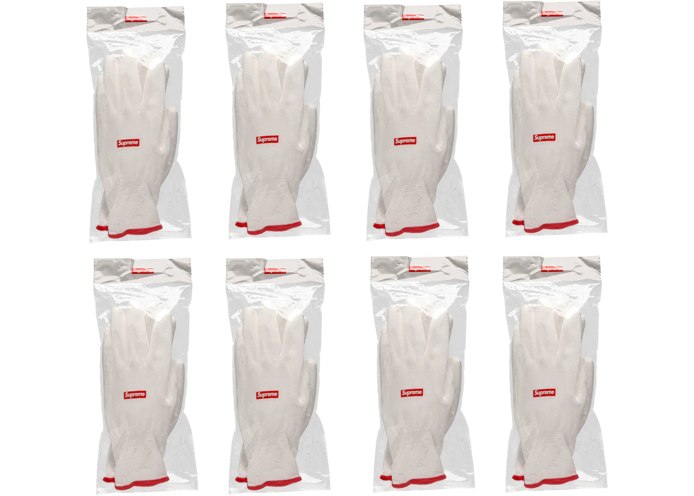 Supreme Rubberized Gloves 8x Lot FW20 Season Gift White/Red -1