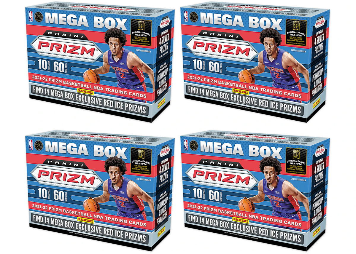 2021-22 Panini Prizm Basketball Mega Box (Red Ice Prizms) 4x Lot -1